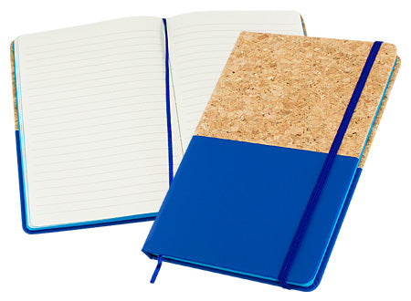 Cuaderno de tamaño A5, elaborado de carton piedra y combinado de PU y de corcho. Set de 12 unidades