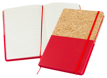 Cuaderno de tamaño A5, elaborado de carton piedra y combinado de PU y de corcho. Set de 12 unidades