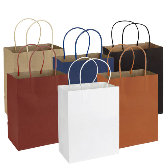 Bolsa de Papel 120g/m2.  20 x 26 x 12 cm. Pack de 100 unidades