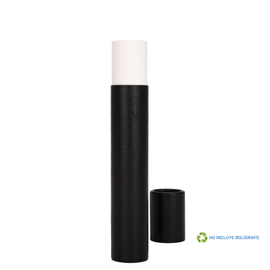 Tubo Porta-Lápiz o Bolígrafo, en cartón forrado negro. PACK de 100 UNIDADES