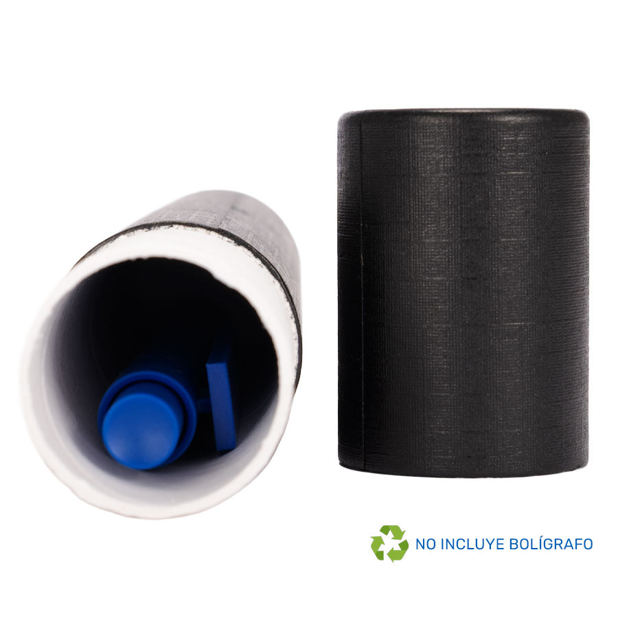 Tubo Porta-Lápiz o Bolígrafo, en cartón forrado negro. PACK de 100 UNIDADES