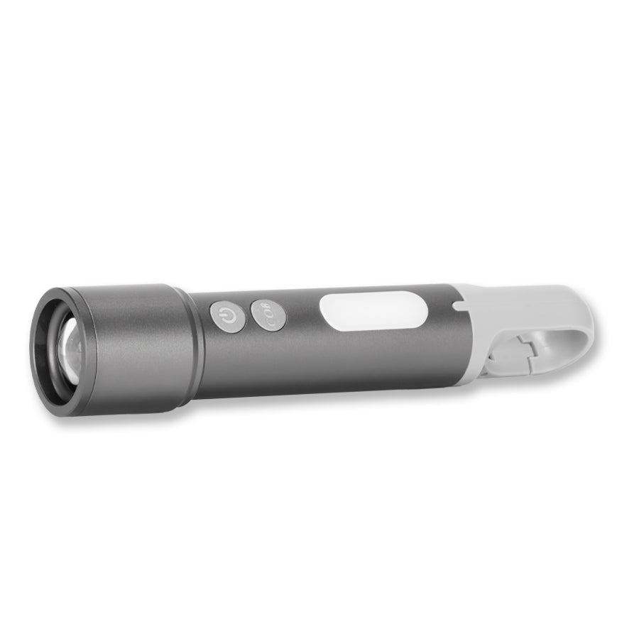 USB Linterna Táctica y lámpara recargable "HOOK" 15-en-1. PACK DE 6 UNIDADES