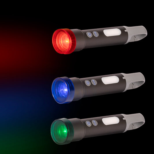 USB Linterna Táctica y lámpara recargable "HOOK" 15-en-1. PACK DE 6 UNIDADES