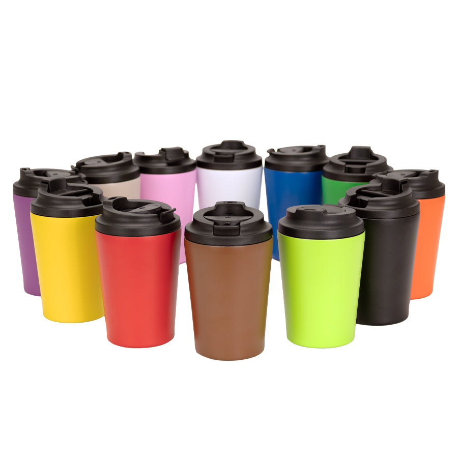 Mug térmico metálico doble pared "NORWAY" 355cc. PACK DE 24 UNIDADES