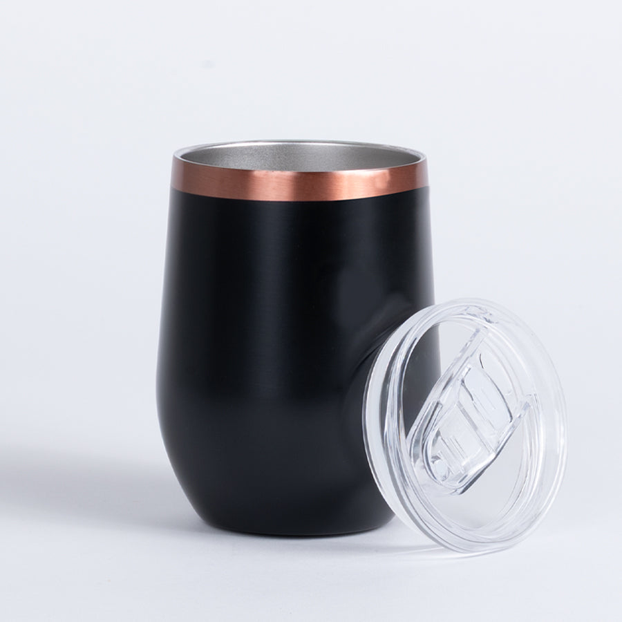 Vaso térmico negro/encobrizado "LEEDS" 350cc. PACK 100 unidades