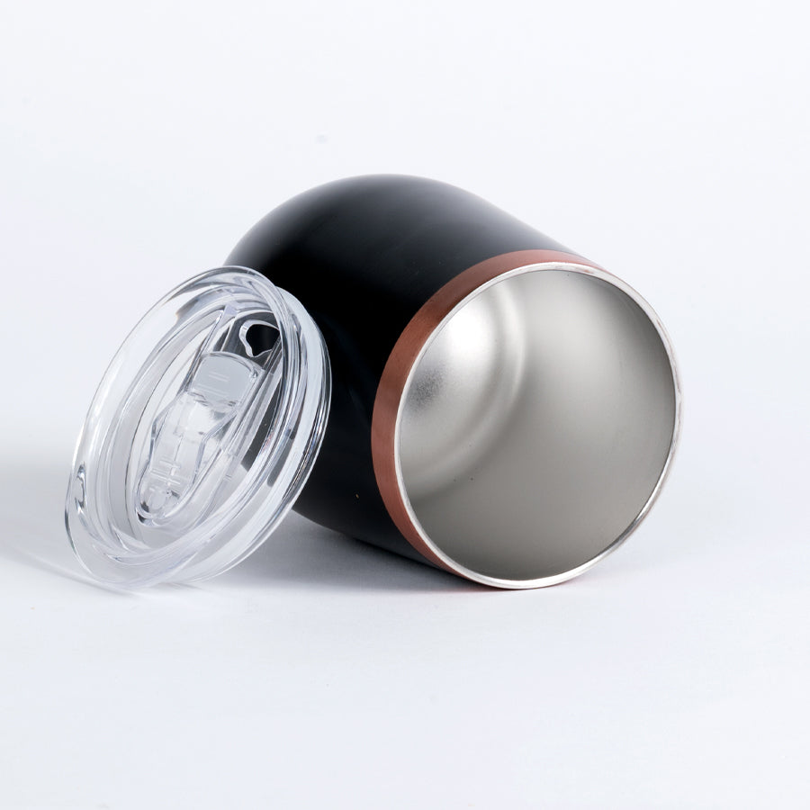 Vaso térmico negro/encobrizado "LEEDS" 350cc. PACK 100 unidades